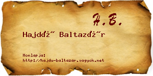 Hajdú Baltazár névjegykártya